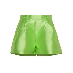 Lime, satin finish, pleated detail, dart details, curved design waist, side zip closure, two slanted side pockets and above the knee length. Composition 100% polyesterComposition: Poliestere, 100% Chic Green Satin Bottoms, Chic Satin Shorts, Satin Shorts For Spring, Spring Satin Shorts, Spring Party Shorts With Belt Loops, Spring Party Pleated Shorts, Spring Satin Bottoms In Short Length, Party Shorts With Pockets For Spring, Spring Party Shorts With Pockets