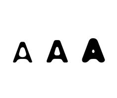 three black letters are shown in the shape of an a, b, and c