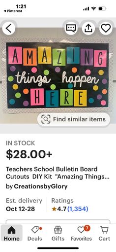 an email post with the words amazing things happen here and other items for sale on it