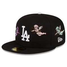 Men's Los Angeles Dodgers New Era Born x Raised Black Cherub 59FIFTY Fitted Hat Black Cherub, Cool Shoes For Men, Born X Raised, Custom Fitted Hats, Swag Hats, Streetwear Hats, Dope Hats, Hat Aesthetic, Cool Shoes