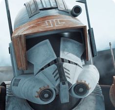 a star wars character with a helmet on