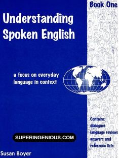 a book with an image of a globe on it and the words, understanding spoken english