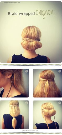 Didn't know chignon were so doable! Sanggul Modern, Bridal Hair Tutorial, Braided Chignon, Fishtail Braid, Work Hairstyles, Hair Updo, Braided Updo, Beauty Ideas, Hair Today