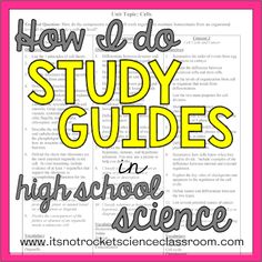 how do study guides in high school science?