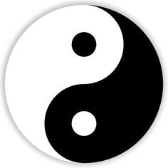 the yin symbol is shown in black and white