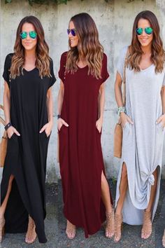 Women’s Short Sleeved Maxi Dress Elegant Long Shift Maxi Dress, Casual Shift Maxi Dress For Party, Shift Maxi Dress For Day Out, Chic Long Shift Dress, Long Casual Shift Dress, Chic Short Sleeve Maxi Dress For Beach Cover-up, Casual Long Midi Dress For Party, Elegant Shift Maxi Dress With Short Sleeves, Casual Short Sleeve Maxi Dress For Beach Cover-up