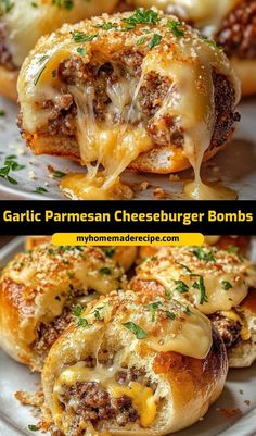 These garlic parmesan cheeseburger bombs are the best bombs for a cheesy, savory snack. Packed with garlic butter and melty cheese, they’re the ultimate cheeseburger bombs for any occasion Ultimate Cheeseburger, Burger Bites, Biscuit Dough, Delicious Appetizer Recipes, Recipes Appetizers And Snacks, Football Food, Beef Recipes Easy, Beef Recipes For Dinner, Easy Appetizer Recipes