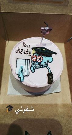 a birthday cake decorated with an image of a skeleton