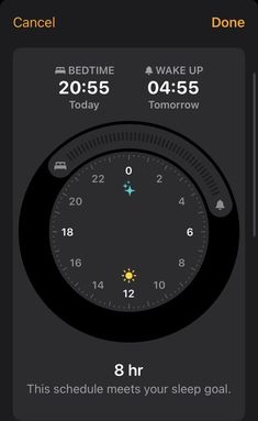 an app showing the time and temperature for someone's bedtime routine on their phone