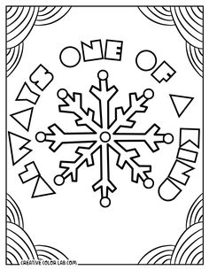 a snowflake with the word one on it and an arrow in the middle