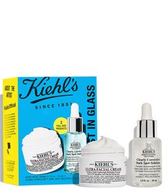 What It Is:Visibly even&#x2C; tone & hydrate skin with this duo of full-sized Kiehl's favorites.Gift Set Includes:1.7-oz. Ultra Facial Cream (full-size)1-oz. Clearly Corrective Dark Spot Solution Serum (full-size)What It Does:Ultra Facial Cream is a face cream formulated with 4.5% Squalane&#x2C; Glacial Glycoprotein and Pro-Ceramides helps to strengthen your skin's moisture barrier f Clearly Corrective Dark Spot Solution, Caudalie Skincare, Musk Oil, Post Acne Marks, Skincare Gift Set, Male Grooming, Skin Discoloration, Acne Marks, Skin Care Gifts