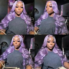 This Ishow light purple human hair wig features a beautiful and natural body wave texture. The 13x4 lace front provides a seamless and realistic hairline, while the transparent lace ensures a perfect match for any skin tone. Elevate your look with this stunning and on-trend colored wig. Product Details Brand: Ishow Hair Hair Material: Human Hair From One Donor Hair Color: Light Purple Texture: Body Wave Length: 10-30 Inch Available, Hot Selling Length: 26 Inch Density: 150% And 180% Hairline: Pr Icy Purple Wig, Light Purple Wig Black Women, Purple Frontal Wig, Hair Color Lavender, Lilac Wig, Lavender Purple Hair, Violet Wig, Custom Color Wigs, Lavender Wig