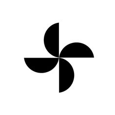 an abstract black and white logo