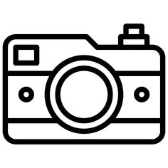 a black and white photo camera icon