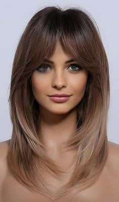 Medium Length Hair Men, Hairstyles For Medium Length Hair Easy, Cute Hairstyles For Medium Hair, Hairstyles For Medium Length Hair, Haircuts For Medium Hair, Haircuts Straight Hair, Long Hair With Bangs, Medium Length Hair, Haircuts For Long Hair