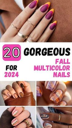 Fall Almond Nails, Nail Colors And Designs, Orange Nail Designs, Fall Nail Ideas, Simple Fall Nails, Fall Nail Trends