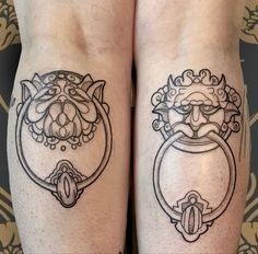 Labyrinth Door Knockers Tattoo, Door Knocker Tattoo, Labyrinth Tattoo, Tattoos 2024, Matching Friend Tattoos, Neotraditional Tattoo, Movie Tattoo, 18th Bday, Sleeve Ideas