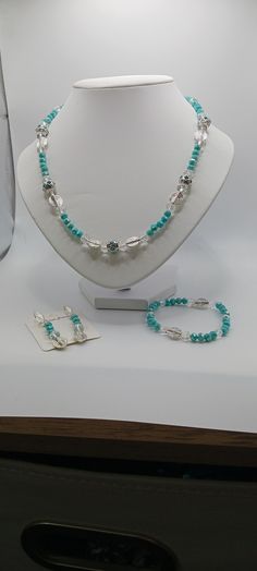 This Crystal Necklaces item is sold by JewelrybyMonika1. Ships from Canada. Listed on Apr 23, 2024 Turquoise Jewelry Necklace, Beaded Necklace Patterns, Turquoise Crystal, Turquoise Bead Necklaces, Necklace Patterns, Crystal Necklaces, Handmade Wire Jewelry, Handmade Jewelry Diy, Bracelets Handmade Beaded