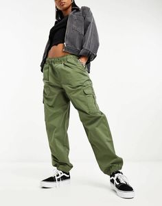 Pants & Leggings by Vans Down-low looks High rise Elasticized waistband Functional pockets Regular fit Drawstring Cargo Pants, Khaki Fashion, Winter Party Dress, Sweaters And Leggings, Long Sleeve Floral Dress, Satin Slip Dress, Cargo Trousers, Skirt Leggings, Petite Maternity