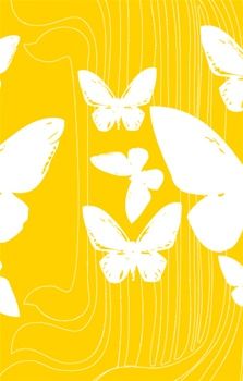 yellow and white butterflies are flying in the air