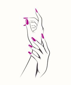 Desain Salon Kuku, Purple Nail Polish, Nail Art Salon, Pink Nail Polish