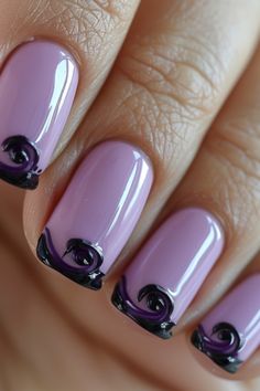 Purple French Tip Nails Daily Nail Art, Nail Art Trends, Classic French Manicure, Daily Nail, Latest Nail Art