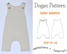 the baby romper pattern is available in sizes 4 - 6