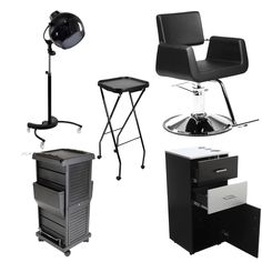 Berkeley Hair Salon - Super Compact Package CMPT-HAIR-PKG-BLK Portable Shampoo Bowl, Hair Salon Furniture, Hair Salon Equipment, Hair Stations, Salon Trolley, Beauty Salon Equipment, Shampoo Bowl, Styling Stations, Shampoo Bowls