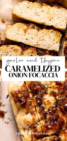 garlic and thyme caramelized onion focaccia