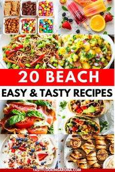 Beach Recipes Easy Beach Vacation Dinners, Meal Ideas For Beach Vacation, Easy Beach Trip Meals, Week At The Beach Meals, Beach Day Food Ideas Families, Easy Meals For Vacation At The Beach, Easy Beach Snacks, Beach Lunches