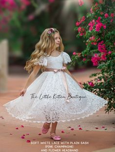 Bohemian Flower Girl Dress, Girls Dress, Girls Dresses, White Lace Flower Girl Dress, Rustic Flower Girl Dress, Sage Boho Flower Girl Dress - Etsy Lace Flower Girl Dress Rustic, Rustic Flower Girls