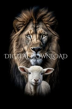 a lion and a lamb with the words dicta la download in front of them