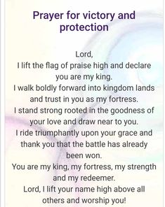 prayer for victory and protection with the words