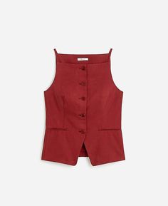 Square-Neck Vest in Drapey Twill | Madewell Square Necklines, Affordable Fashion, Square Neck, Madewell, Sweaters & Cardigans, Top Brands, Top Shirt, Great Deals, Cotton Blend