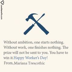 an image of a hammer and wrench with the words happy worker's day from your name here