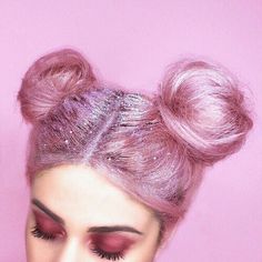 Kawaii Glitter Roots Hair, Glitter Makeup Tutorial, Glitter Roots, Trendy We Fryzurach, Tout Rose, Scene Girl, Smink Inspiration, Glitter Hair, Pastel Hair