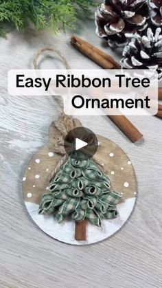 an easy ribbon tree ornament made out of fabric