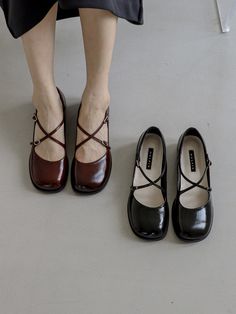 Editor's NotesMOL:pin's lovely Mary Jane shoes with the slim X-straps can be matched well with feminine casual stylings. - Lovely and girlish mood- Glossy lamb skin- Tiny double buckles- Non-slip rubber sole- Daily point itemMeasurements(in.)KR 225MM ~ 255MM / US 5.5 ~ 8.5- Heel height : 0.79 in.Composition & Care- Upper : Lamb skin / Lining : Synthetic pig skin / Sole : Rubber- Natural leather may have fine scratches and wrinkles- The half-attached insoles will be fully attached while Silly Clothes, Feminine Casual, Skin Line, Devil Wears Prada, Mary Jane Pumps, Mood Board Fashion, Strap Shoes, Jane Shoes, Pig Skin