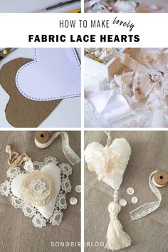 how to make fabric lace hearts for valentine's day