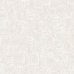 a white and grey wallpaper pattern with wavy lines on the bottom half of it