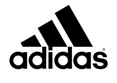 the adidas logo in black and white