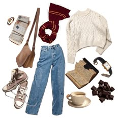 Hogwarts Student Aesthetic Outfits, Harry Potter Outfit Inspired, Hogwarts Shifting Clothes, Winter Harry Potter Outfits, Hermione Granger Outfits Hogwarts, Hermione Granger Closet, Hogwarts Clothing Aesthetic, Outfit Ideas Hogwarts, Hogwarts Style Inspired Outfits