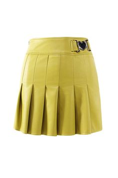 Lemonade Leather Skirt – JYOSEI Modeling Outfits, Y2k Fashion Aesthetic, Gothic Skirt, Pu Skirt, Png Clothes, Yellow Pants, Fashion Mood Board, Wardrobe Style, Cute Skirts