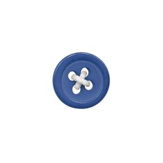 a blue and white button with two holes