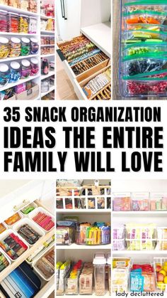 an organized pantry filled with lots of food and snacks for the entire family to enjoy