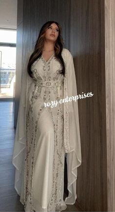 3 Piece Designer Dress For Women, White Kaftan Dress For Women, White Moroccan Kaftan, Moroccan Dress Modern, Kaftan Dress Wedding, Arab Kaftan, Kaftan Wedding Dress, Moroccan Wedding Dress, Wedding Kaftan