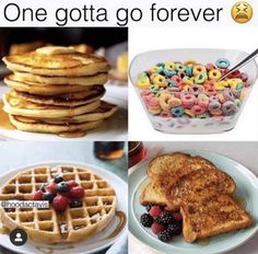 there are pictures of different types of waffles