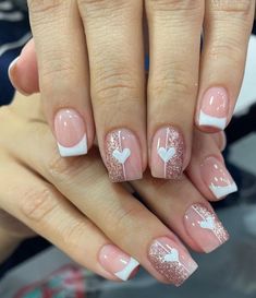 Tape Nail Art, Hello Nails, Romantic Nails, French Manicure Nails, Simple Gel Nails, French Tip Acrylic Nails, Nail Art Designs Videos, Rainbow Nails