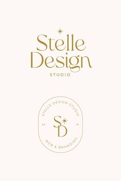 the logo for stella design studio, which is located on top of a white background