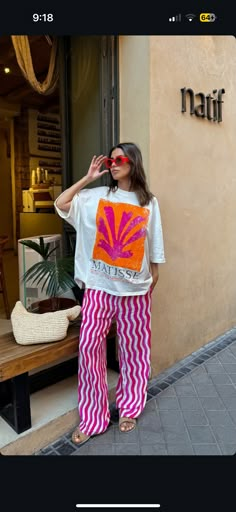 Bright Jacket Outfit, Funky Chic Outfits, Structured Outfits, Funky Thrifted Outfits, Trendy Colorful Summer Shirt, Fun Summer Streetwear Shirt, Funky Cotton T-shirt For Summer, Trendy Colorful Graphic Print T-shirt, Gen Z Aesthetic Fashion